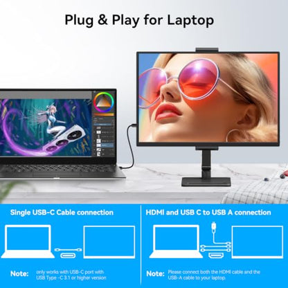 14" Portable Touch Monitor,1920×1200 FHD IPS USB-C HDMI,10-Point Touch,Foldable Stand,Built-in Speakers VESA for Laptop Mac PS5 Switch - size: 14inch Touch