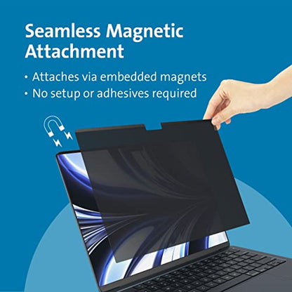 Kensington MagPro™ Elite Magnetic Privacy Screen for MacBook Air 13.6 inch (M2/M3/M4, 2022 and Newer, K58374WW), 1 Count - size: 13.6" MacBook Air