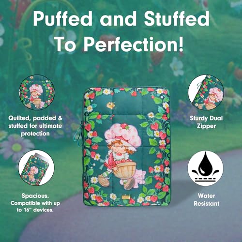 Sonix | Puffy Laptop Sleeve | 15-16 Inch, Quilted Pillow Puffer Laptop Carrying Case, Computer Sleeve | Strawberry Shortcake & Custard - color: Strawberry Shortcake & Custard