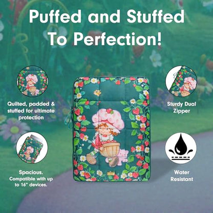 Sonix | Puffy Laptop Sleeve | 15-16 Inch, Quilted Pillow Puffer Laptop Carrying Case, Computer Sleeve | Strawberry Shortcake & Custard - color: Strawberry Shortcake & Custard