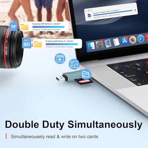 SD Card Reader USB C, Dual Slots USB 3.0 Type C to Micro SD Card Adapter for Samsung Galaxy S26 S25 Ultra FE S25+ S24,Laptop,PC,MacBook Pro/Air, Memory Card Reader Compatible with SD,MicroSD,SDHC,SDXC