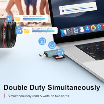 SD Card Reader USB C, Dual Slots USB 3.0 Type C to Micro SD Card Adapter for Samsung Galaxy S26 S25 Ultra FE S25+ S24,Laptop,PC,MacBook Pro/Air, Memory Card Reader Compatible with SD,MicroSD,SDHC,SDXC