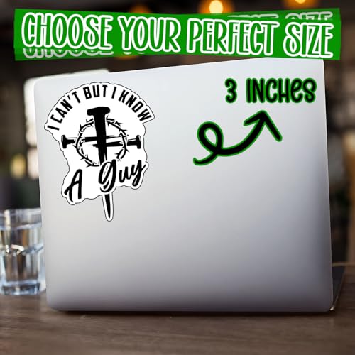 (3Pcs) I Ain’t But I Know A Guy Christian Sticker Waterproof Vinyl Decal Religious Faith Stickers Cross Crown Decal Laptop Water Bottle Bible Study Church Gifts Christians Women Teens 3x2.3 Inch - color: I Know a Guy