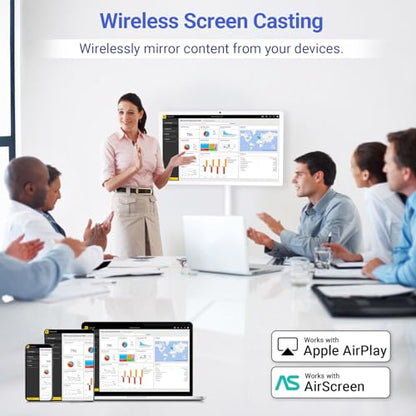 22-Inch Portable TV on Wheels, 1080p Portable Touch Screen Monitor, EDLA-Certified, Smart Rolling TV Built-in 13MP Camera, Built-in Battery Operated TV | Android 15 | 6+128G