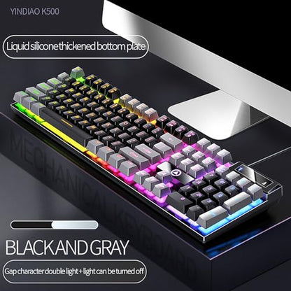 Gaming Keyboard, Wired Backlit Mini Keyboard, Ultra-Compact Anti-Ghosting No-Conflict Membrane Gaming Wired Keyboard for PC Laptop Windows Gamer (Black) - color: Black