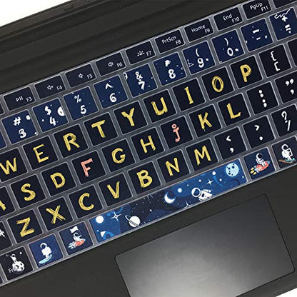 Silicon Keyboard Cover Skin for Microsoft Surface Pro 7/6/5,2019，2018，2017 Keyboard,US Layout, Space Man - color: Space Man