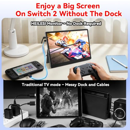 S135 13.5 Inches Portable Monitor for Switch/Switch 2 Laptop | 2256*1504P Travel Mini Monitor IPS Display 100% sRGB Built-in Speakers Mini HDMI for PC Desktops Office Xbox PS4/5 Console - size: 13.5"