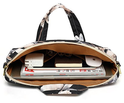 DACHEE Laptop Shoulder Bag for 15 Inch/15.6 Inch Macbook Pro - color: Black Lotus Shoulder