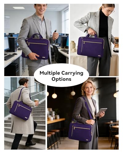 Laptop Bag Case for Women Men Messenger Briefcase Bag, 15.6 16 Inch | Compatible with MacBook Pro M5/HP OmniBook Omen Envy/Dell Pro Inspiron/Lenovo Yoga IdealPad, Carrying Computer Bag, Violet - color: Violet, size: 15.6 inch