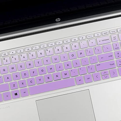 Keyboard Cover for HP Essential 17t, HP 17.3 Laptop 17-cn 17-cp 17z-cp300/cp200 17-cp3155cl 17-cp2025dx 17-cp3005dx 17-cp2331ds 17-cp0196nr 17-cp3005dx 17-cp3055cl 17-cp3155cl 17-cp0013dx 17-cp2099nr - color: GradualPurple(Regular Letters)
