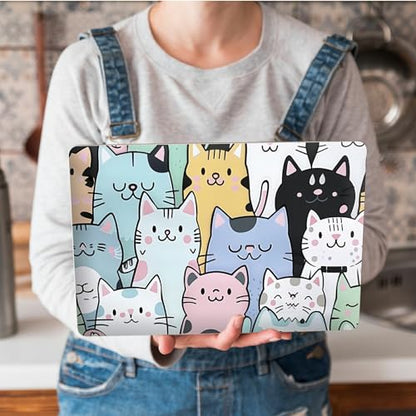 Universal Laptop Skin Sticker with 2 Wrist Pad Skins, Waterproof Scratch Resistant Vinyl Laptop Cover Decal, Cut to Fit for 11–15.6 Inch MacBook HP Dell Lenovo, Cat Family - color: Cat Family
