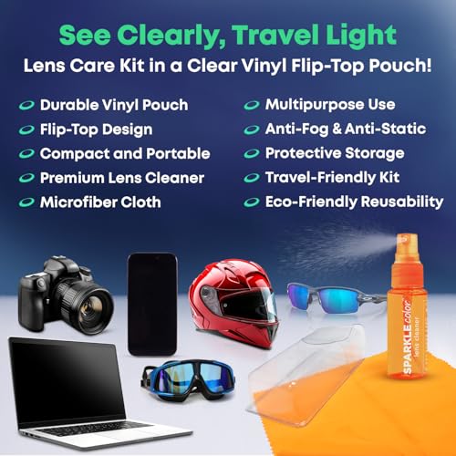 Eyeglass Lens Cleaner Spray & Repair Kit with Vinyl Flip-Top Pouch – 1oz Glasses Cleaner Bottle, Microfiber Cloth & Keychain Screwdriver for Eyeglasses, Sunglasses, Lenses & Screens (1 Pack) - size: 1 Fl Oz (Pack of 1), style: Green | 1x1oz Lens Spray + 1
