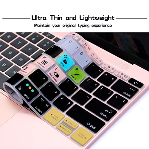 HRH Fruity Loops FL Studio Hotkey Silicone Keyboard Cover Skin for MacBook Pro 13"A1708 A1988 No Touch Bar 2018 2017 2016 Release and for MacBook 12"A1534 (2015)&A1931(2018)USA Layout Protective Skin - color: Hotkey-Fruity Loops