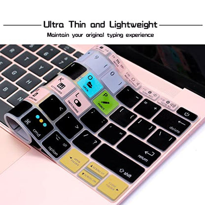 HRH Fruity Loops FL Studio Hotkey Silicone Keyboard Cover Skin for MacBook Pro 13"A1708 A1988 No Touch Bar 2018 2017 2016 Release and for MacBook 12"A1534 (2015)&A1931(2018)USA Layout Protective Skin - color: Hotkey-Fruity Loops