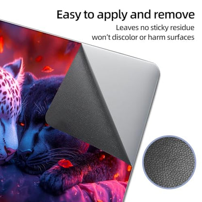 Universal Laptop Skin Sticker Decal, 12"-15.6" Aesthetic Vinyl Wrap, Leopard Panther Couple Waterproof Notebook Cover Art Protector for MacBook HP Dell Lenovo, Fits 13" 14" 15" 15.6" - color: Leopard Panther Couple