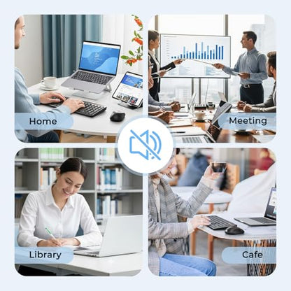 MEETION Bluetooth Keyboard and Mouse Combo, Silent Multi-Device, Black | Full-size keyboard with 2.4G & dual Bluetooth connection, 4-level DPI wireless mouse, compatible with Windows and Mac OS - color: Matte Black