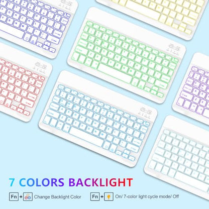 Keyboard Case for Samsung Galaxy Tab A9 Plus 5G 11 inch 2023 (SM-X210/X216/X218), 7 Color Backlit Detachable Keyboard Bluetooth, Smart Folio Cover with S Pen Holder for Galaxy Tab A9+ 11", Blue - color: Blue