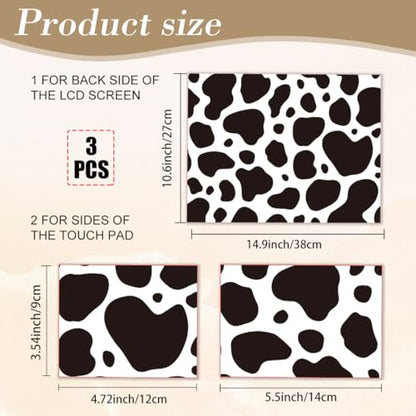PLIGREAT Laptop Decal Sticker Skin Cover, Black White Cow Laptop Stickers Skins Decal Fits 12" 13" 13.3" 14" 15" Laptops Universal Removable Vinyl Notebook Art Protector Netbook PC Cover Decals - color: Black White Cow
