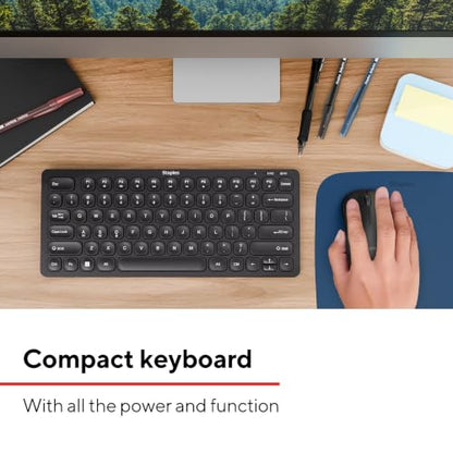 STAPLES TECH Mini Slim Wireless Keyboard, Black - style: Mini
