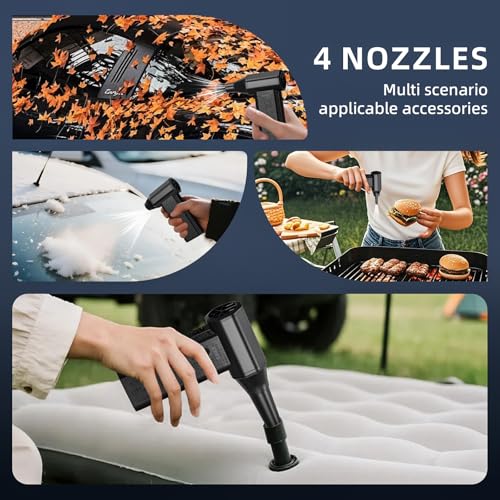 Cordless Electric Compressed Air Duster 150000RPM(Black) | 3 Gear Adjustable Mini handheld Blower Fast Charging for Computer Keyboard Outdoor House and Car Cleaning