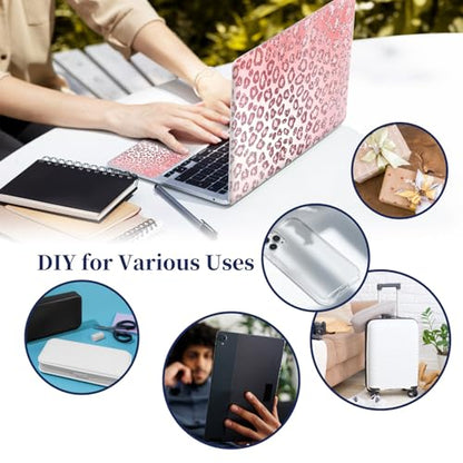 Universal Laptop Protective Skin,Trim-to-Fit Vinyl Sticker for 13–16 Inch Laptop,MacBook,Tablet & Notebook,Scratch-Proof Waterproof Cover,Pink Leopard Print - color: Pink Leopard Print