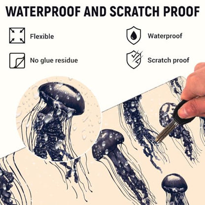 3Pcs Laptop Skin Sticker Decal Jellyfish PVC Laptop Sticker Fits for 12-16 Inch Notebook Waterproof Ocean Abstract line Drawing Universal Notebook PC Personalized Protector Gift - style: jellyfish