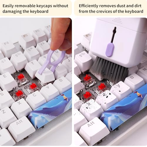 Keyboard Cleaning Brush Laptop Cleaner, 10-in-1 Computer Screen Cleaning Accessories for iPad iPhone, Blue - color: Blue