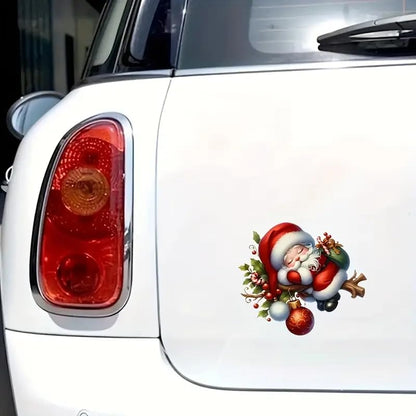 Cute Santa Claus PVC Vinyl Car Decals Stickers Waterproof Self-Adhesive Decals for Cars, Laptops, Trucks, Motorcycles Wall Window Luggage Scratch Cover Door Decor Sticker