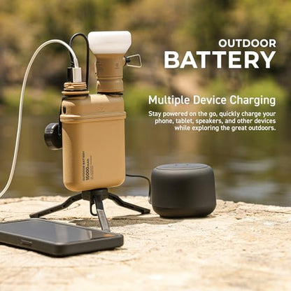 ELECOM NESTOUT Rugged Power Bank, 15000mAh Outdoor Charger, 32W USB C Fast Charging PD, Waterproof IP67, Heavy Duty Shockproof, Tactical Battery Pack for iPhone Tablet Hiking Camping Survival (Black) - color: Black