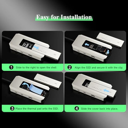 Minthouz USB C Docking Station,8-in-1 USB-C Hub with M.2 NVMe SATA SSD Enclosure,10Gbps Data Transfer, 8K@30Hz HDMI,87W PD,SD/TF Card Reader,USB 3.2 Hub for MacBook Pro/Air, Dell, HP Laptops