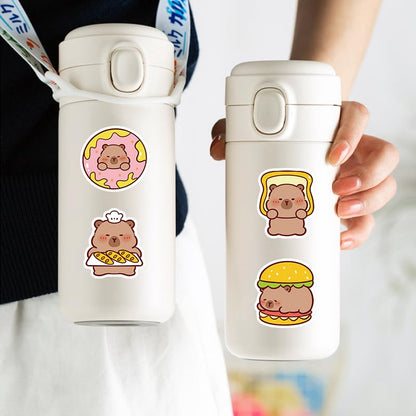 200pcs Cute Capybara Stickers Bluk.Waterproof Vinyl Stickers Pack for Water Bottle Laptop Skateboard Scrapbooking.Animal Decals Stickers Party Favors for Kids Girls Adults Teens - color: Capybara Stickers