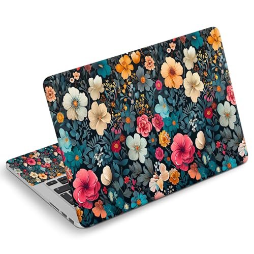Universal Laptop Skin Sticker Decal, Compatible with MacBook HP Dell Lenovo 12"-15.6", Reusable Vinyl Notebook Cover 3PCS Set, High-Recognition Film-Florals Colorful - color: Florals Colorful