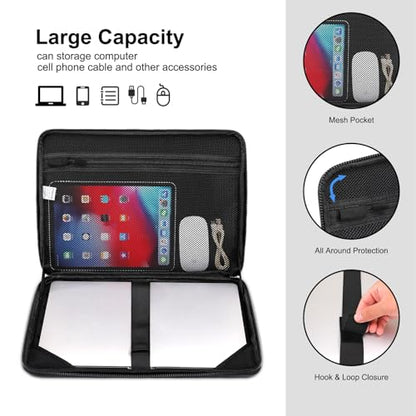 MOSISO 15-15.6 inch Hard Shell Laptop Sleeve Shoulder Bag, EVA Computer Bag | Waterproof Shockproof Protective Symmetrical Trapezoid Carrying Case Compatible with MacBook Pro 16, HP, Dell Notebook, Black
