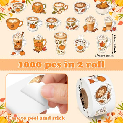 Autumn Latte Coffee Self Adhesive Sticker for Laptop DIY Gift | Waterproof, Self Adhesive Vinyl Decal, Bright Color Clear Printing, Easy Peel - style: Autumn Latte Coffee