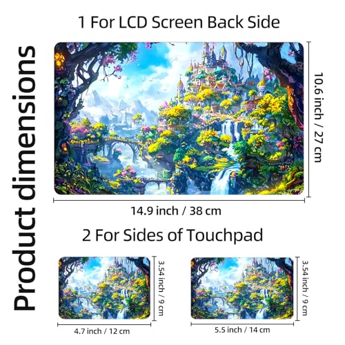 Aesthetic Laptop Skin Sticker, Enchanted Castle in Forest Waterproof Vinyl Laptop Decal, Removable Bubble Free, Reusable Protective Cover for 13 14 15 15.6 Inch - color: Enchanted Castle in Forest