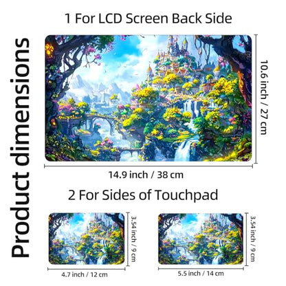 Aesthetic Laptop Skin Sticker, Enchanted Castle in Forest Waterproof Vinyl Laptop Decal, Removable Bubble Free, Reusable Protective Cover for 13 14 15 15.6 Inch - color: Enchanted Castle in Forest