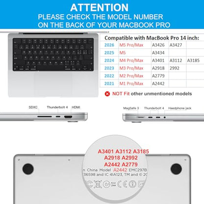 2PCS MacBook Pro 14 Trackpad Protector Cover for 2026-2021 M5 M4 M3 M2 M1 Pro/Max MacBook Pro 14 inch A3426 A3427 A3434 A3401 A3112 A3185 A2918 A2992 Clear Anti Scratch Touchpad Skin Accessories - size: MacBook Pro 14" (2021+)