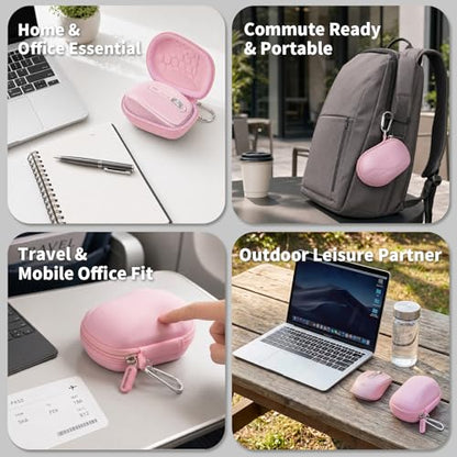 Comecase Compact Mouse Case for Logitech MX Anywhere 3S/3/2S/2 | Hard Shell Storage, Raised Inner Dots, Accessory Groove, Carabiner, Travel and Business Use, Pink, Bag Only - color: Pink