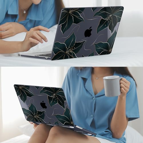 Mektron Designed for 2025/2024/2023 MacBook Air 15 INCH M4 A3241 /M3 A3114 /M2 A2941 Case, Printed Plastic Hard Shell Cover with 15.3" Liquid Retina Display Touch ID, Floral C218 - color: Floral C218