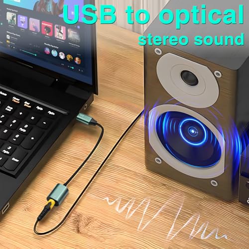 Duttek USB C to Optical Audio Adapter, Unidirectional USB-C to TOSLINK SPDIF Digital Audio Converter, 192KHz 24bit PCM Stereo Output for Soundbar TV PlayStation, Type C to Optical Cable. 7.87inch - style: usb c to optical audio adapter