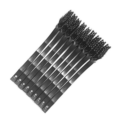 Lantee 10 Pcs Black 3 Row Conductive Fibers Bristles Plastic Handle Durable Anti Static ESD Safe Brushes for Cleaning PCB Board, Phone, Keyboard, Laptop, Freezer, Floor, Window, BGA Repair Soldering