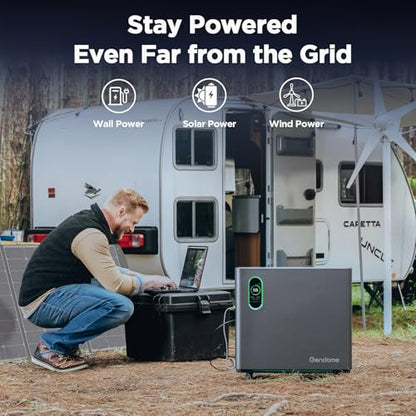 Gendome Portable Power Station Home3000, 3072Wh LiFePO₄ Battery, 3000W AC/140W USB-C Output, 17 Output Ports, Power Station for Home Use RVs Camping Emergencies - style: HOME3000
