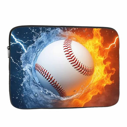 Laptop Sleeve Bag 15.4 15.6 Inch,Baseball Ball in Fire and Water Protective Polyester Computer Cases Laptop Cover Briefcase Bag Tablet Travel Cover - color: LPS-023