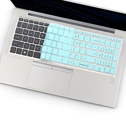 2 Pack Keyboard Cover for 15.6'' HP EliteBook 850 G7 G8 /EliteBook 855 G7 G8 15.6 inch (with Number Keys) US Layout Keyboard(NOT FIT EliteBook 850 855 G9 G10)-HotBlue+Clear - color: HotBlue+Clear