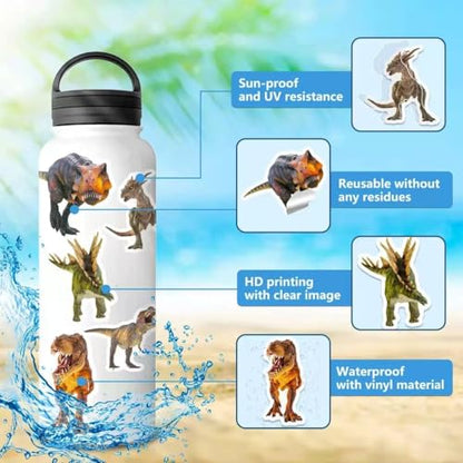 200 Pcs Cute Animal Stickers Bulk for Kids,Girls,Boys,Teens Adults.Waterproof Vinyl Kawaii Sticker Pack for Water Bottle Laptop, Phone.Teacher Reward Kids Stickers in Wild/Farm/Dinosaurs/Fish - color: Wild+farm+dinosaurs+fish