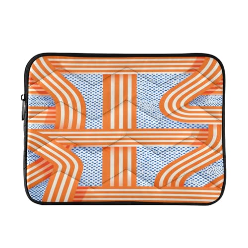 Popart Lines Blue 15-16 Inch Quilted Laptop Sleeve Case Soft Notebook Protector Bag Computer Carrying Case - color: PopArt Lines Blue, size: Large