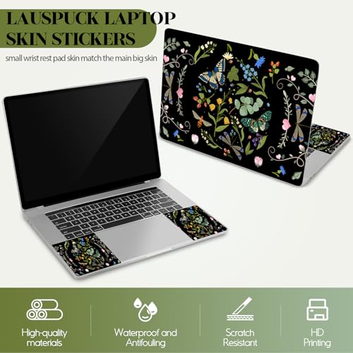 13" 13.3" 14" 15" 15.4" 15.6 Inches Laptop Skin Sticker Netbook Decal Vinyl Reusable Notebook Art Protector Cover, Personalized Skin, Dragonfly Butterfly Flower - color: Dragonfly Butterfly Flower