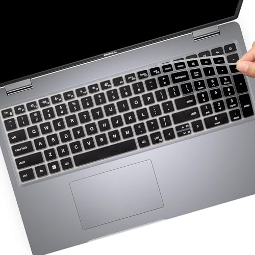 Keyboard Cover for Dell Latitude 3550 3540 5550 5540 5520 5521, Precision 3590 3591 3580 3581 3560 3570 3561 3571 15.6" Laptop, Dell Latitude 15.6 2025-2022 Keyboard Skin Protector-Black - color: Black