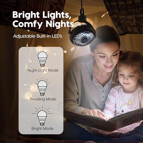 IRIS USA WOOZOO Portable Personal Fan, USB-C Charging, Tripod Stand, Black | LED Light, Mosquito Repellent Tray, 360° Tilt, 3 Speeds, Pet Stroller Car Fan, Camping Golfing Outdoor Use - color: Black, style: Tripod