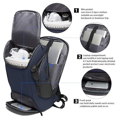 BANGE Business Laptop Smart backpack Can Hold 15.6 Inch Laptop Commute Backpack Carry on bag for men and women (Blue) - color: Blue